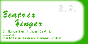 beatrix hinger business card